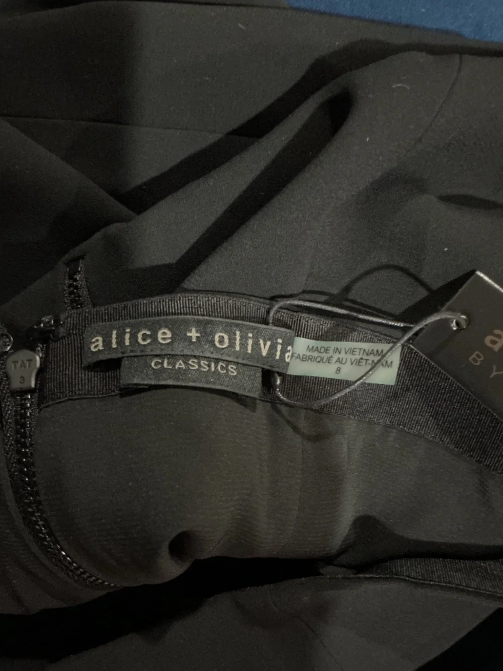 NWT Alice and Olivia Black Tie Mini Skirt 8